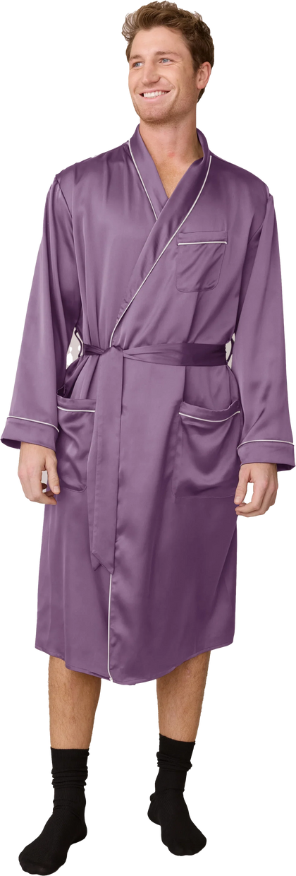 Pre-Game Satin Robe | Dusty Plum