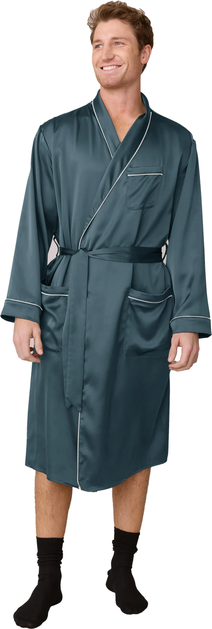 Pre-Game Satin Robe | Eucalyptus
