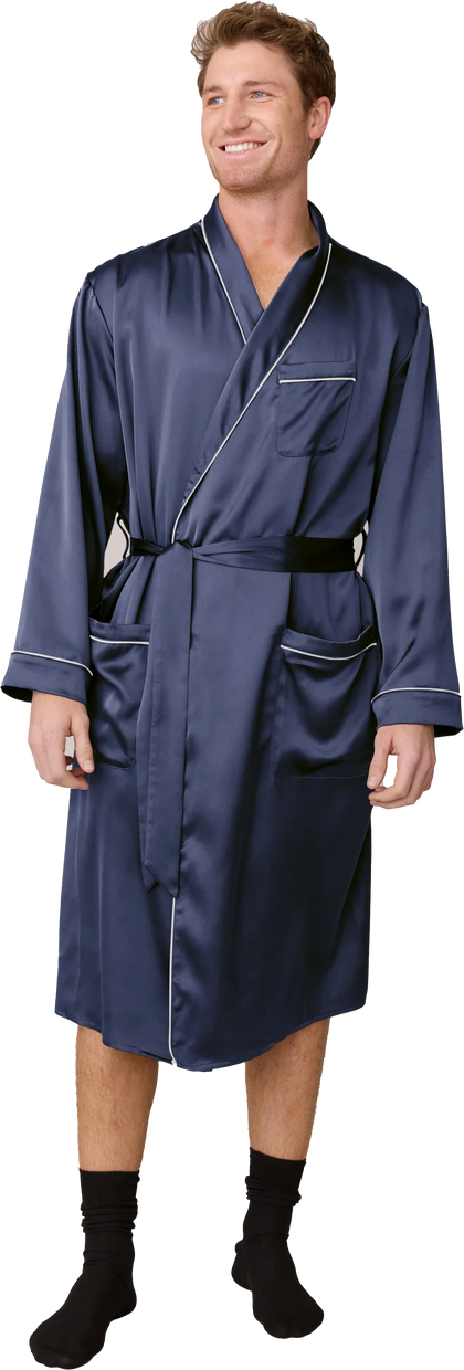 Pre-Game Satin Robe | Indie Blue