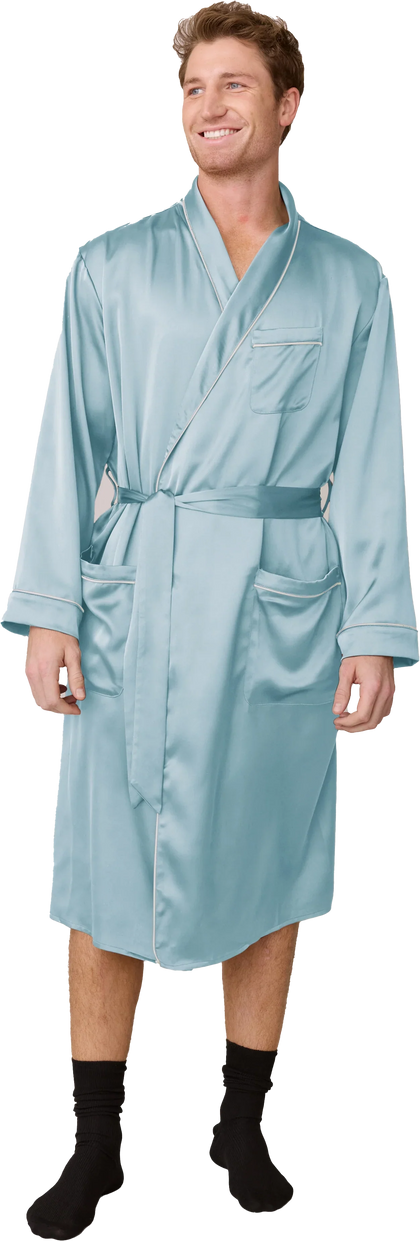 Pre-Game Satin Robe | Light Blue