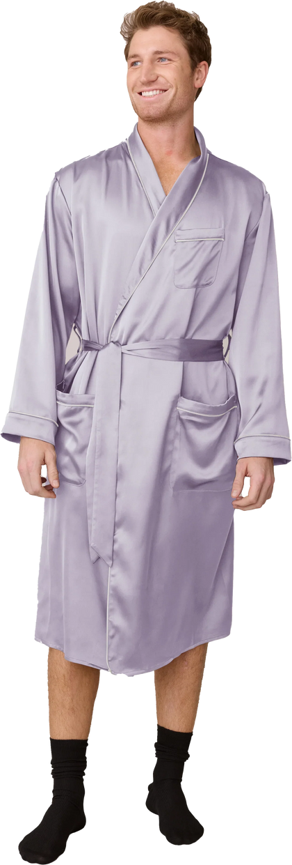 Pre-Game Satin Robe | Light Lavender