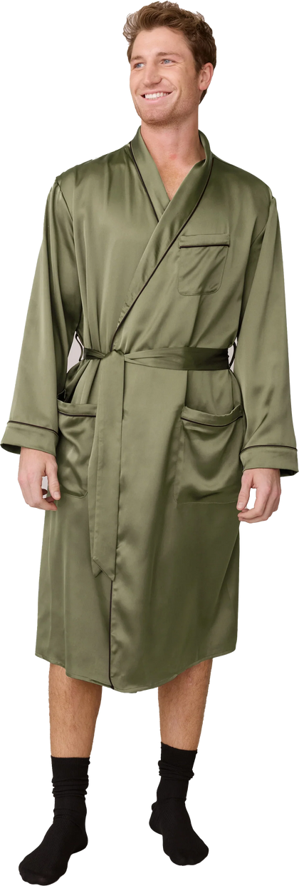 Pre-Game Satin Robe | Moss