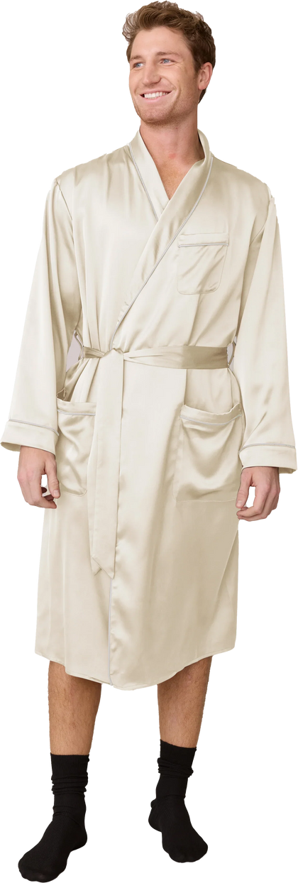 Pre-Game Satin Robe | Pale Yellow