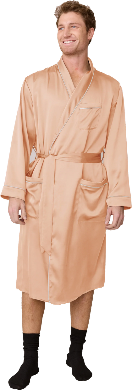 Pre-Game Satin Robe | Peach