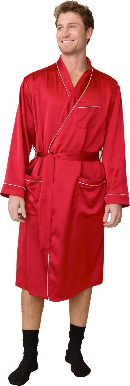 Pre-Game Satin Robe | Poppy Red