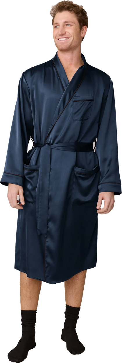 Pre-Game Satin Robe | Romantic Blue