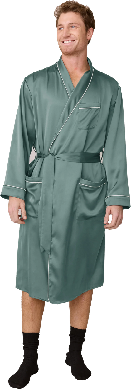 Pre-Game Satin Robe | Rosemary