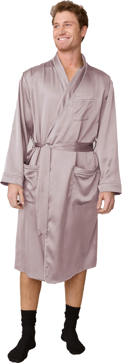 Pre-Game Satin Robe | Taupe