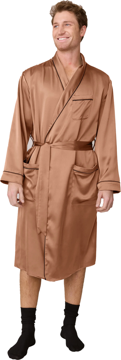 Pre-Game Satin Robe | Toffee