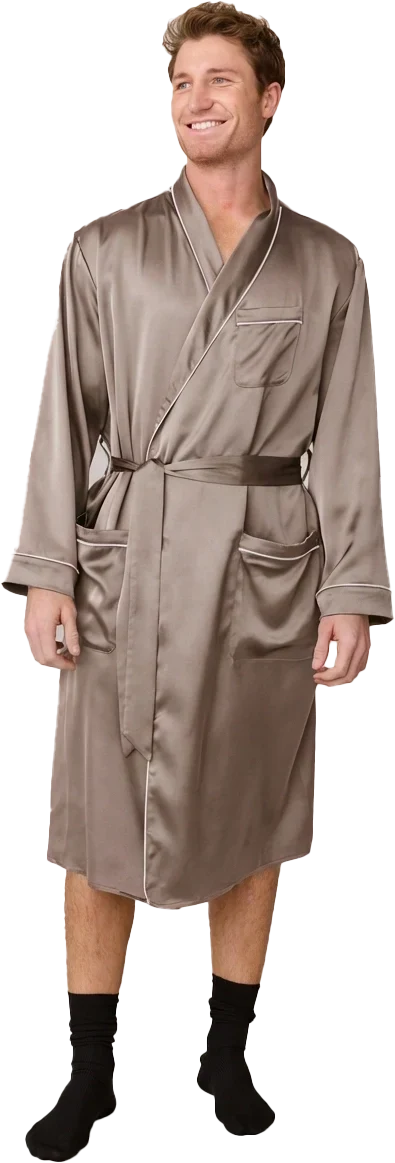 Pre-Game Satin Robe | Truffle