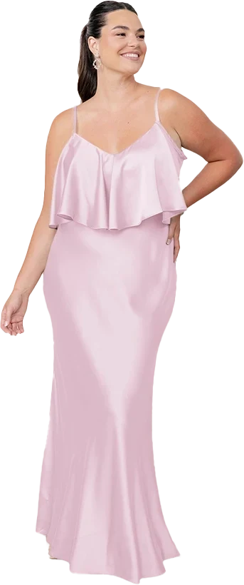 Riley Convertible Satin Dress | Made To Order | Baby Pink