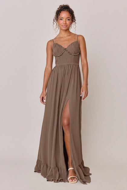 Shylah Chiffon Dress | Made To Order | Truffle