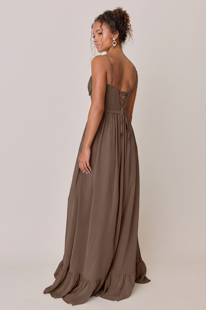 Shylah Chiffon Dress | Made To Order | Truffle