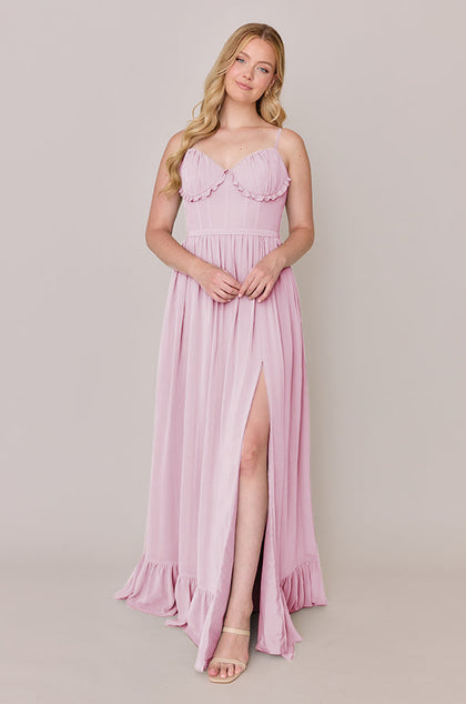 Shylah Chiffon Dress | Made To Order | Baby Pink