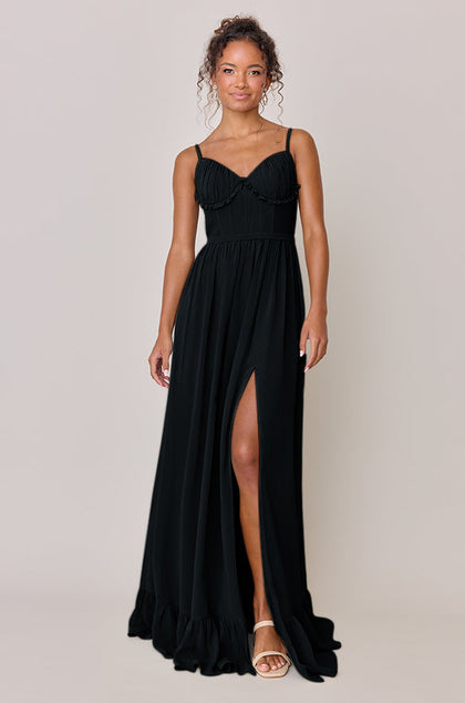 Shylah Chiffon Dress | Made To Order | Black