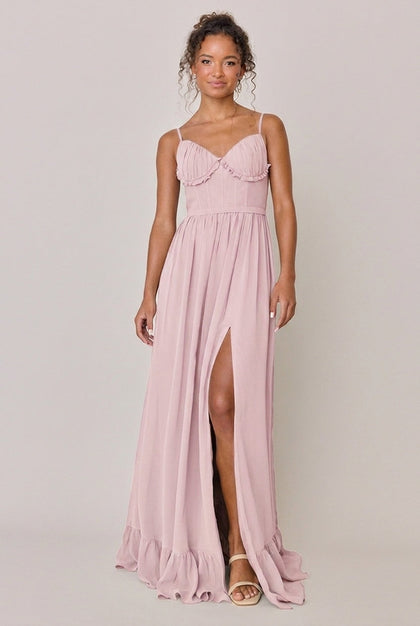 Shylah Chiffon Dress | Made To Order | Blush Pink