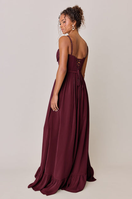 Shylah Chiffon Dress | Made To Order | Cabernet