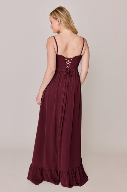 Shylah Chiffon Dress | Made To Order | Cabernet