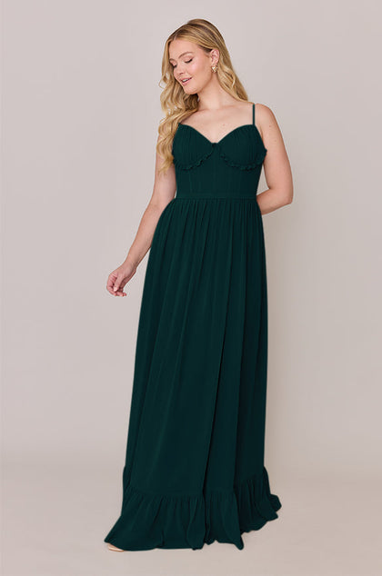 Shylah Chiffon Dress | Made To Order | Classic Emerald