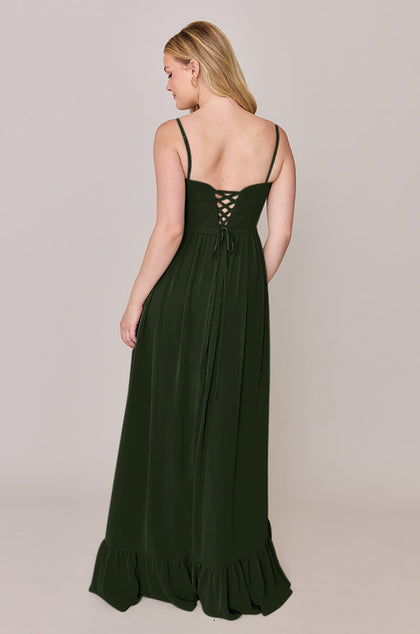 Shylah Chiffon Dress | Made To Order | Deep Olive
