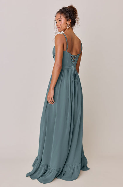 Shylah Chiffon Dress | Made To Order | Eucalyptus