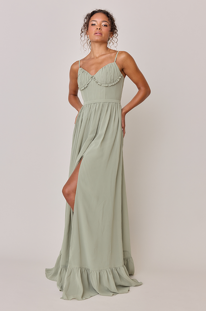 Model: Erica; Size: 4; Color: Silver Sage