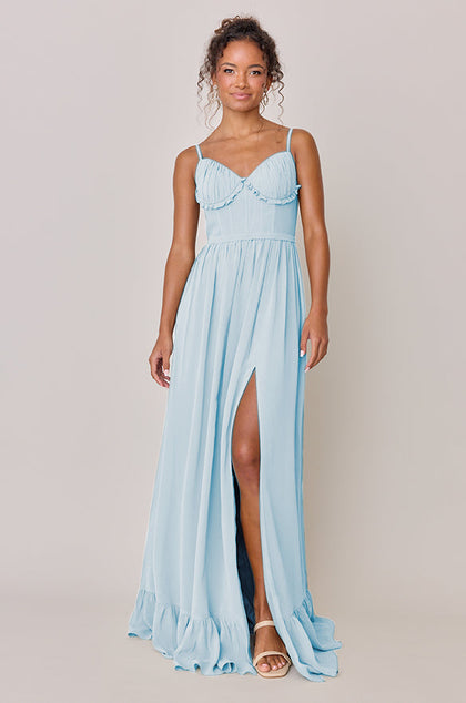 Shylah Chiffon Dress | Made To Order | Light Blue