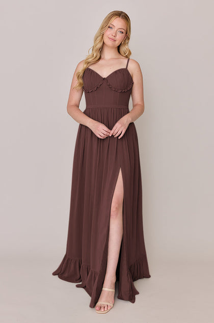 Shylah Chiffon Dress | Made To Order | Mahogany