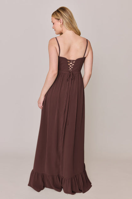Shylah Chiffon Dress | Made To Order | Mahogany