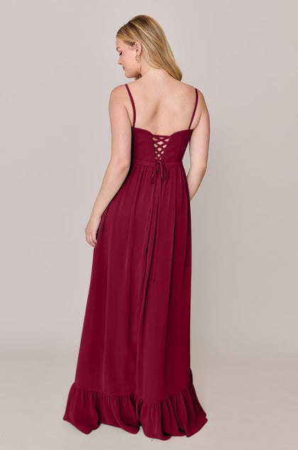 Shylah Chiffon Dress | Made To Order | Marsala