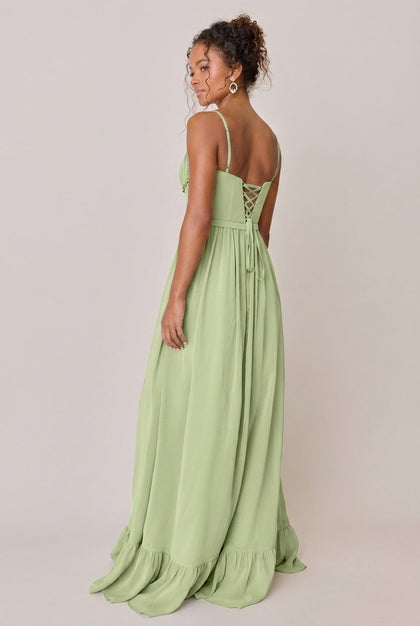 Shylah Chiffon Dress | Made To Order | Matcha