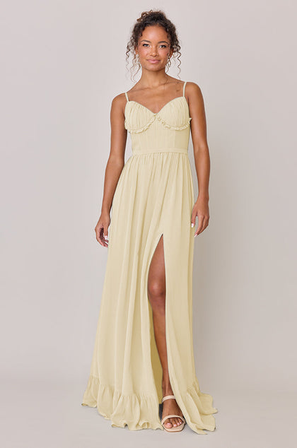 Shylah Chiffon Dress | Made To Order | Yellow