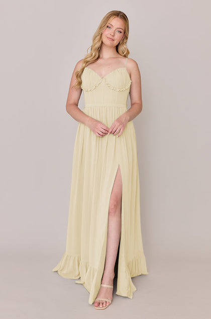 Shylah Chiffon Dress | Made To Order | Yellow