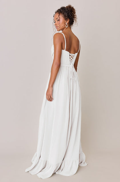 Shylah Chiffon Dress | Made To Order | White Pearl