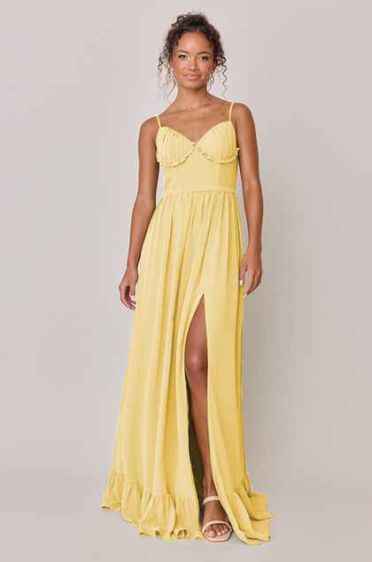 Shylah Chiffon Dress | Made To Order | Yellow