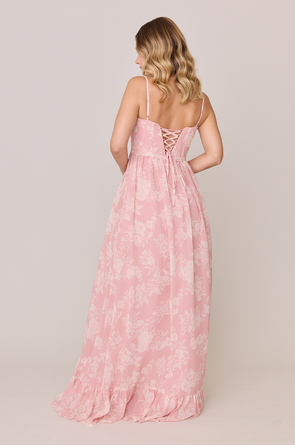 Shylah Chiffon Floral Print Dress | Made To Order | Blush Bouquet