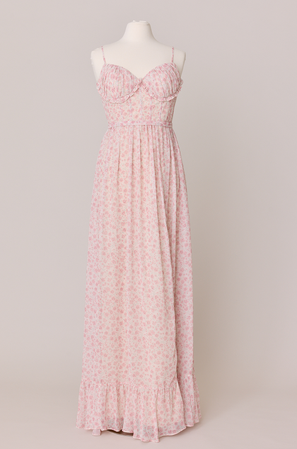 Shylah Chiffon Floral Print Dress | Made To Order | Blushing Bride Posey
