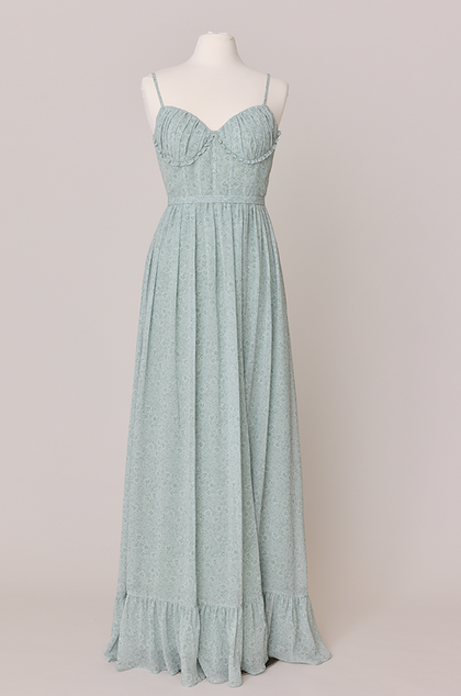 Shylah Chiffon Floral Print Dress | Made To Order | Sage Posey