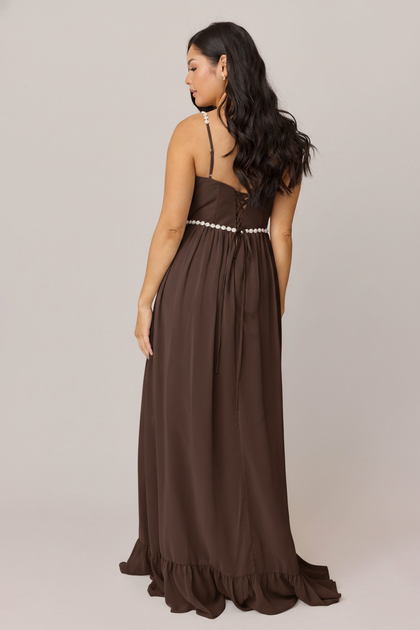 Shylah Luxe Chiffon Dress | Made To Order | Espresso