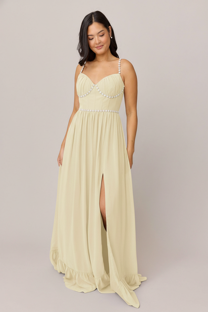 Shylah Luxe Chiffon Dress | Made To Order | Pale Yellow