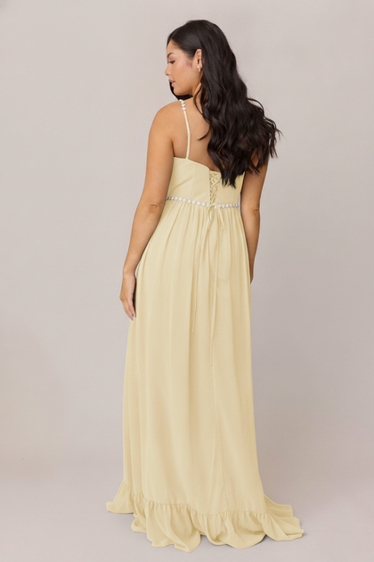 Shylah Luxe Chiffon Dress | Made To Order | Pale Yellow