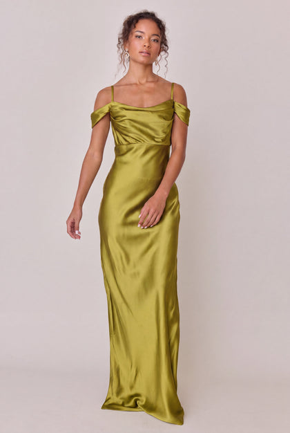 Sienna Satin Dress | Made To Order | Chartreuse