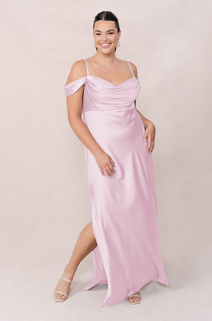 Sienna Satin Dress | Made To Order | Baby Pink