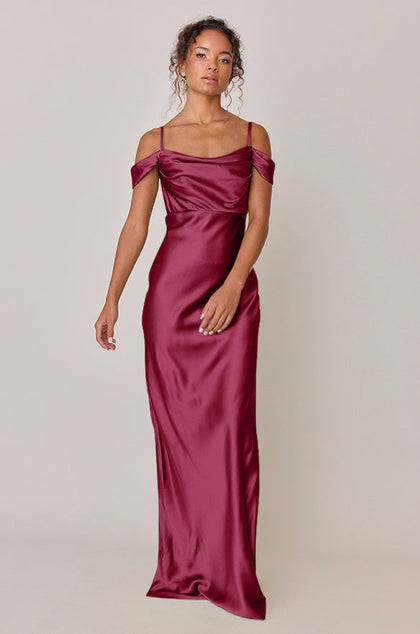 Sienna Satin Dress | Made To Order | Berry