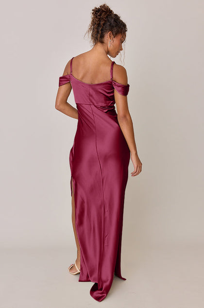 Sienna Satin Dress | Made To Order | Berry