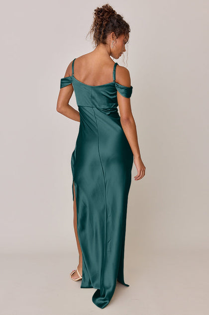 Sienna Satin Dress | Made To Order | Emerald