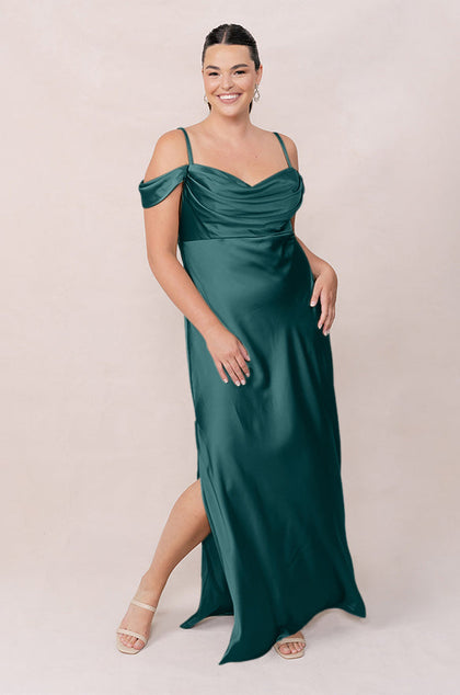 Sienna Satin Dress | Made To Order | Emerald