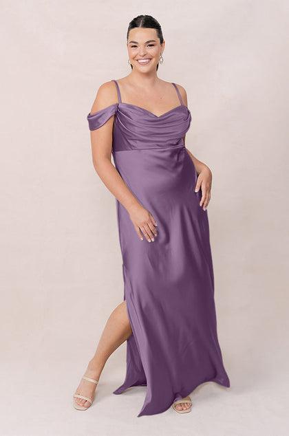 Sienna Satin Dress | Made To Order | Dusty Plum