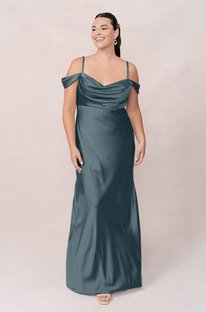 Sienna Satin Dress | Made To Order | Eucalyptus
