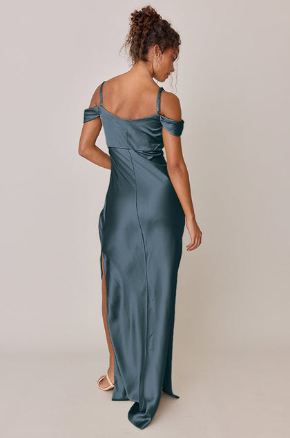 Sienna Satin Dress | Made To Order | Eucalyptus